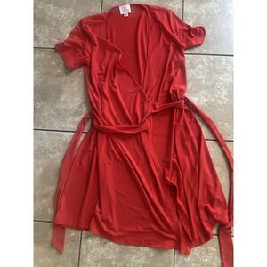 Julie Brown M Jersey Wrap Red Dress Stretch